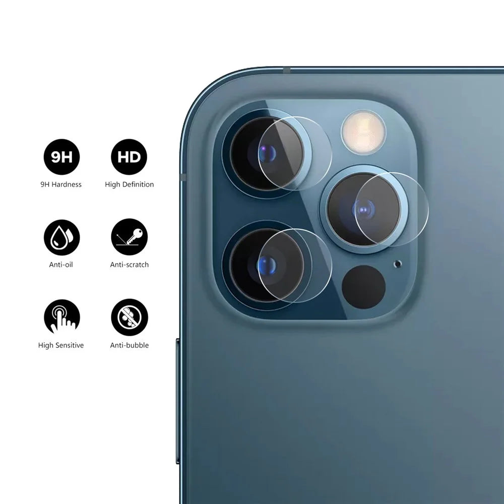 HAT PRINCE 2 Group/Set 0.2mm 9H 2.15D Arc Edges Tempered Glass Back Camera Lens Film 3Pcs/Group for iPhone 12 Pro - 2