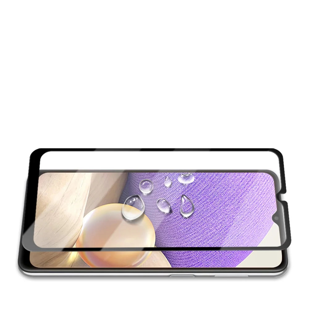 MOCOLO Full Glue Full Covering Silk Printing Tempered Glass Film for Samsung Galaxy A32 5G / M32 5G / A02 / A12 / M12 / A02s (164.2x75.9x9.1mm) / Xiaomi Poco M5 /  Redmi A1 Screen Protector - Black - 5