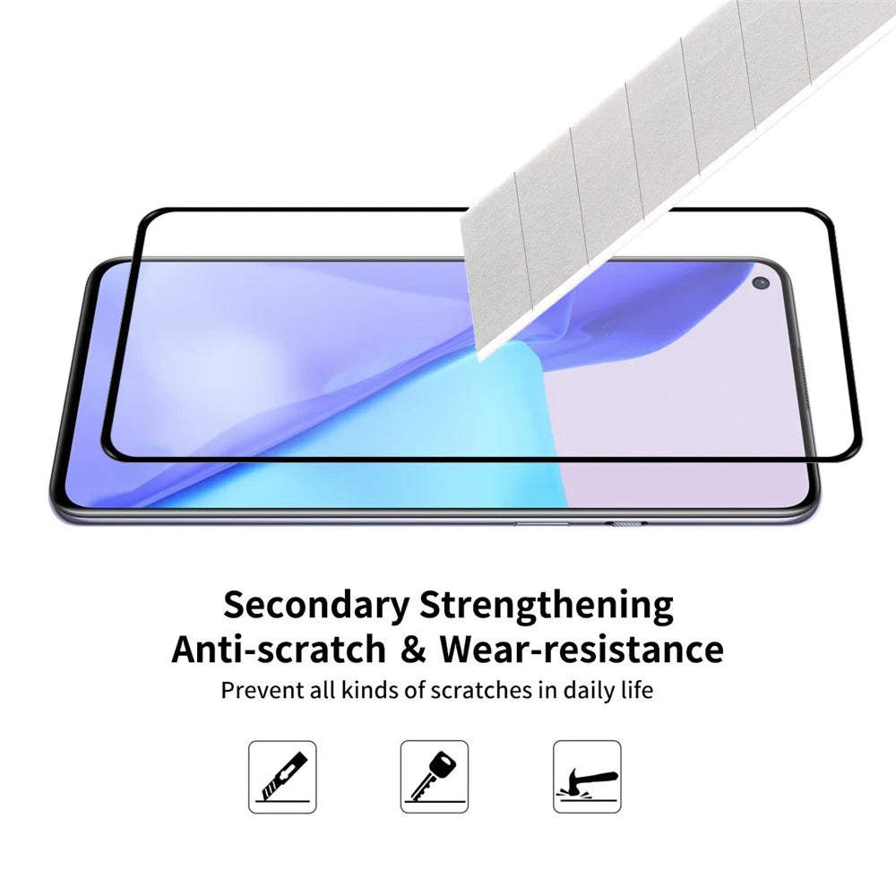 HAT PRINCE 2Pcs 0.26mm 9H 2.5D Tempered Glass Film Screen Protector [Full Glue] for OnePlus 9 (EU/US/CN/IN Version) / 9R - 2