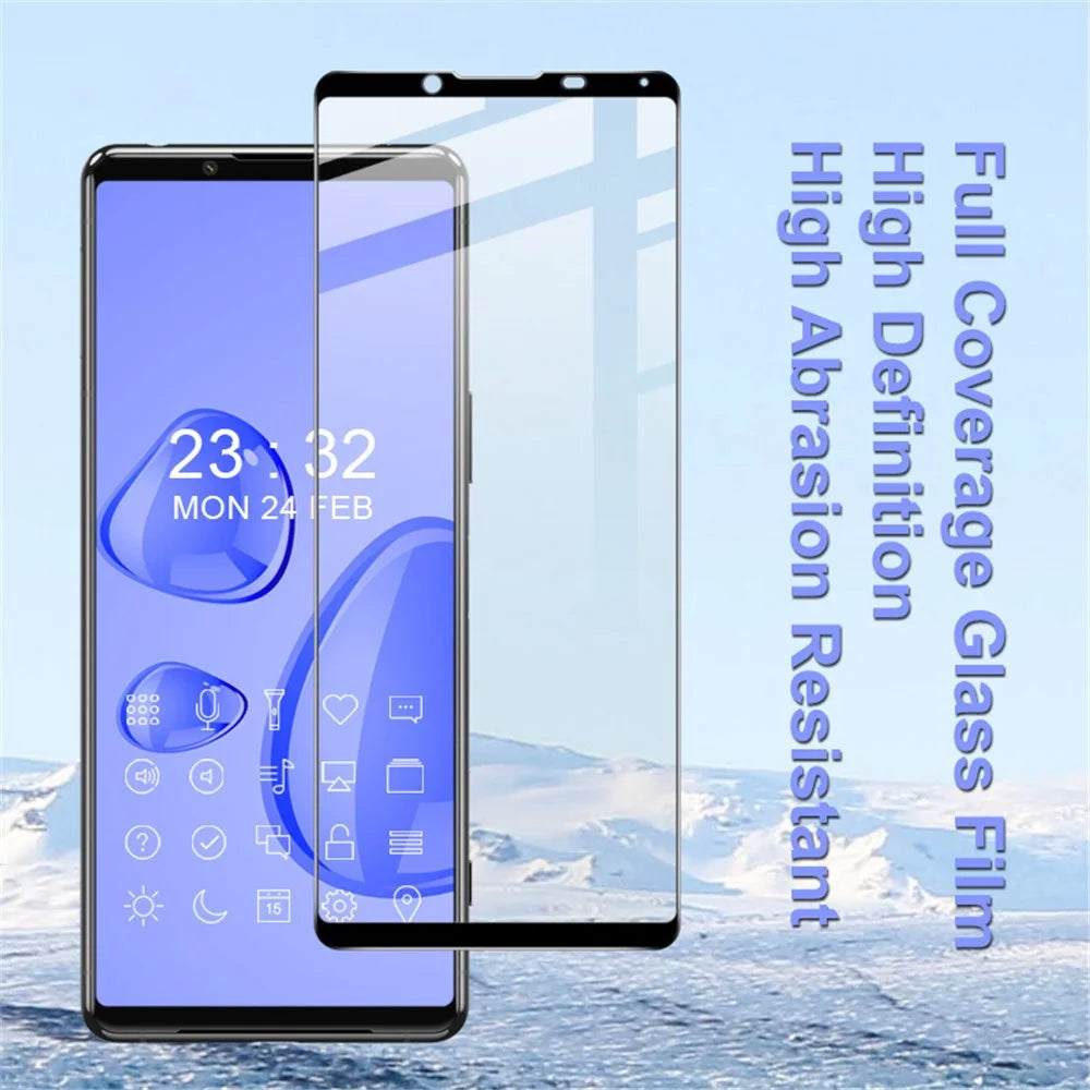 Full Coverage Abrasion Resistant Side Glue Tempered Glass Screen Film for Sony Xperia 5 III 5G - 3