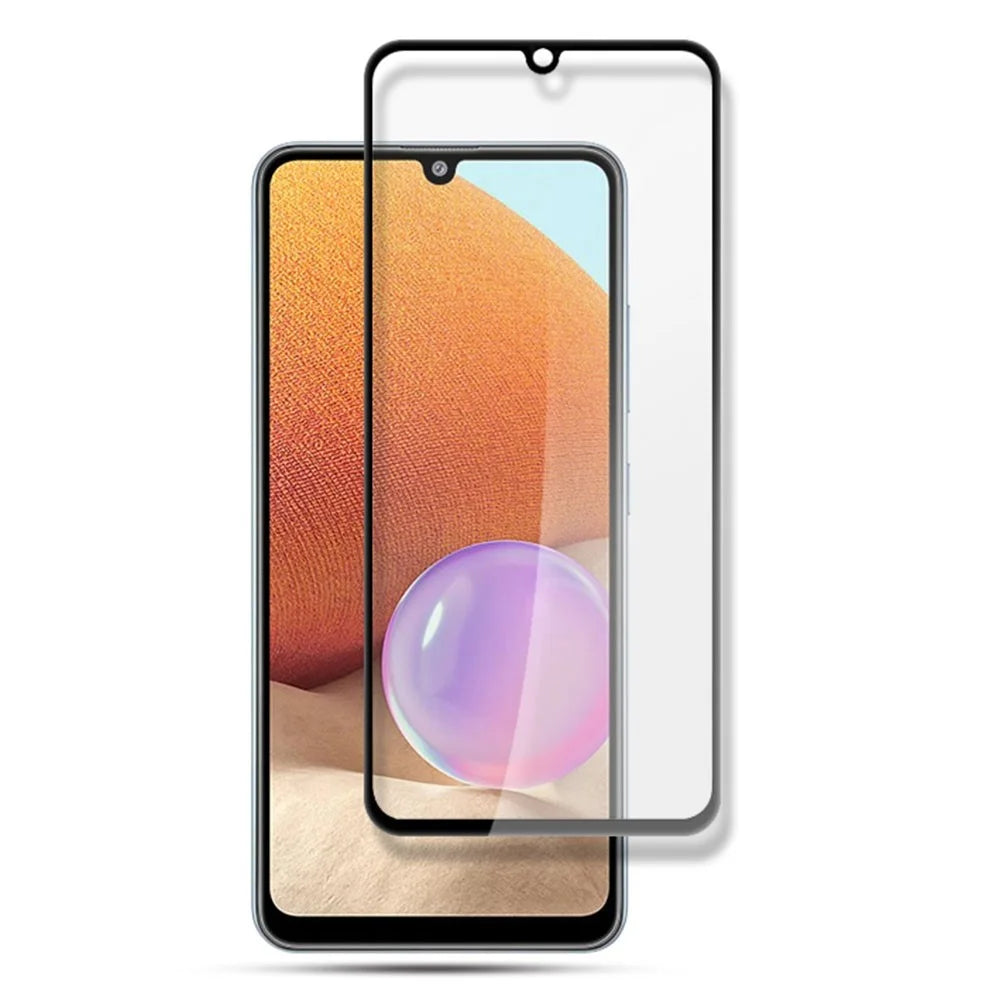 MOCOLO Silk Print HD Full Screen Coverage 9H Hardness Full Glue Tempered Glass Protector for Samsung Galaxy A32 4G (EU Version) - Black - 1