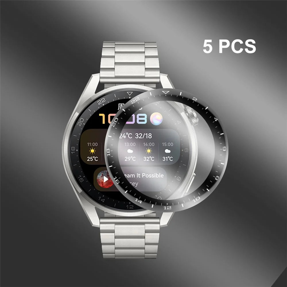ENKAY HAT PRINCE [5PCS] 3D Curved Soft PC Edge + PMMA Full Size Tempered Glass Screen Protector Films for Huawei Watch 3 Pro 48mm - 2
