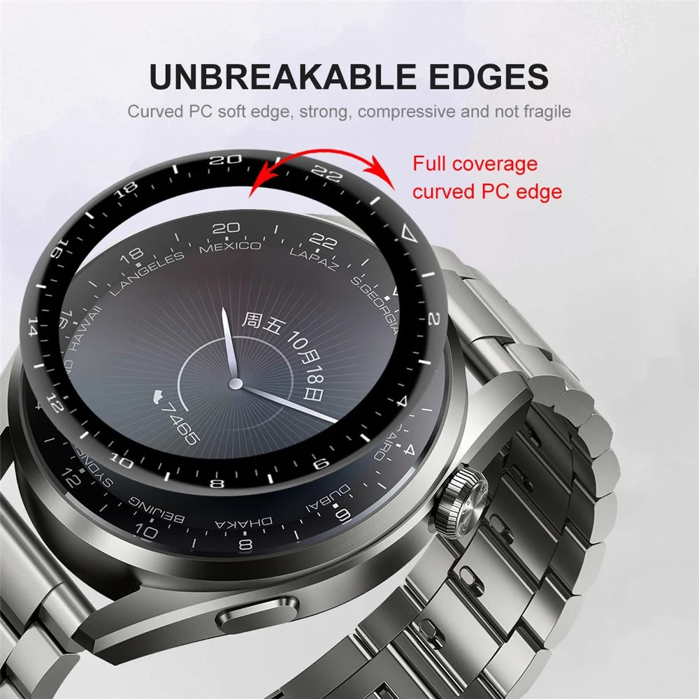 ENKAY HAT PRINCE [5PCS] 3D Curved Soft PC Edge + PMMA Full Size Tempered Glass Screen Protector Films for Huawei Watch 3 Pro 48mm - 5