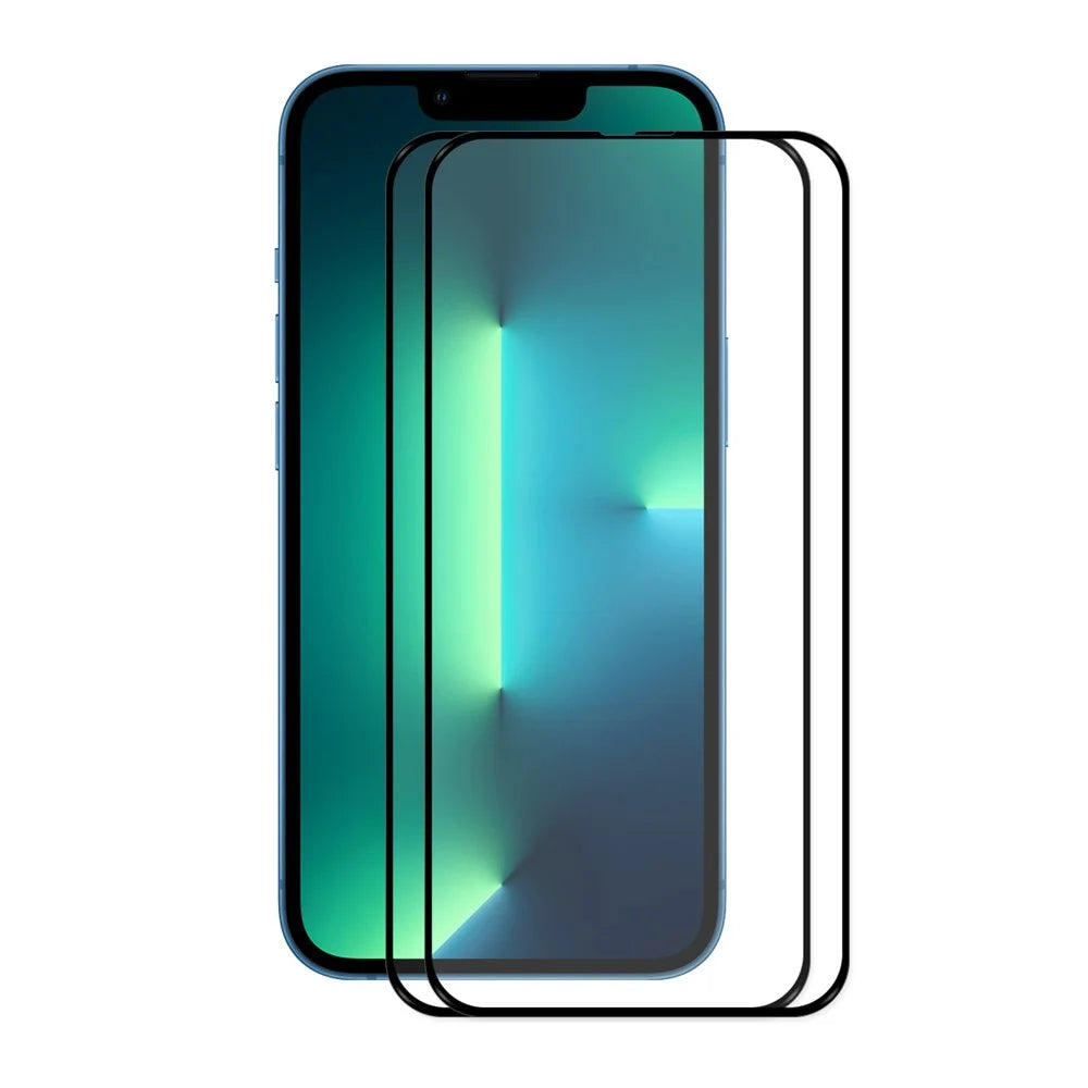 HAT PRINCE 2Pcs / Set Screen Protector for iPhone 13 / 13 Pro / 14, Full Coverage Full Glue 0.26mm Anti Scratch 2.5D Edge 9H Hardness Tempered Glass Film - 1