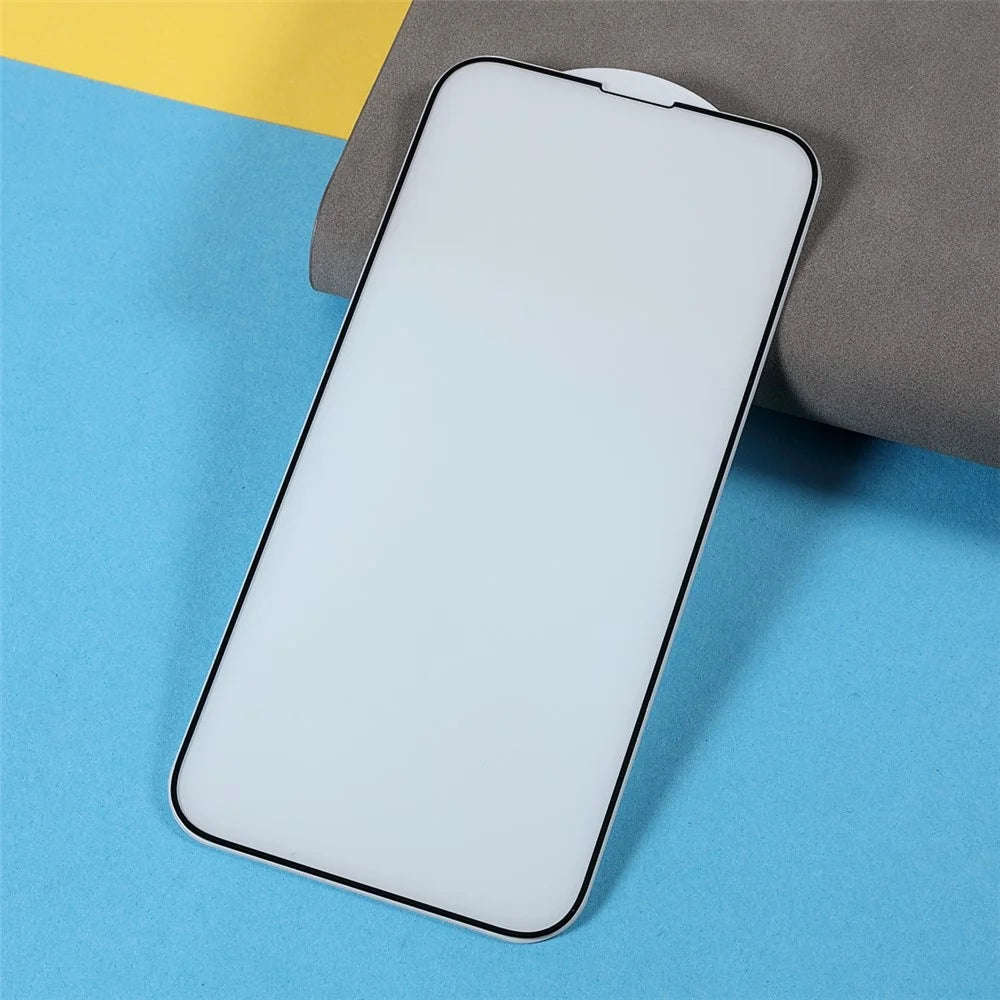 Full Glue Matte Silk Printing Tempered Glass Anti-fingerprint Full Screen Protector Film for iPhone 13 / 13 Pro / 14 / 14 - 3