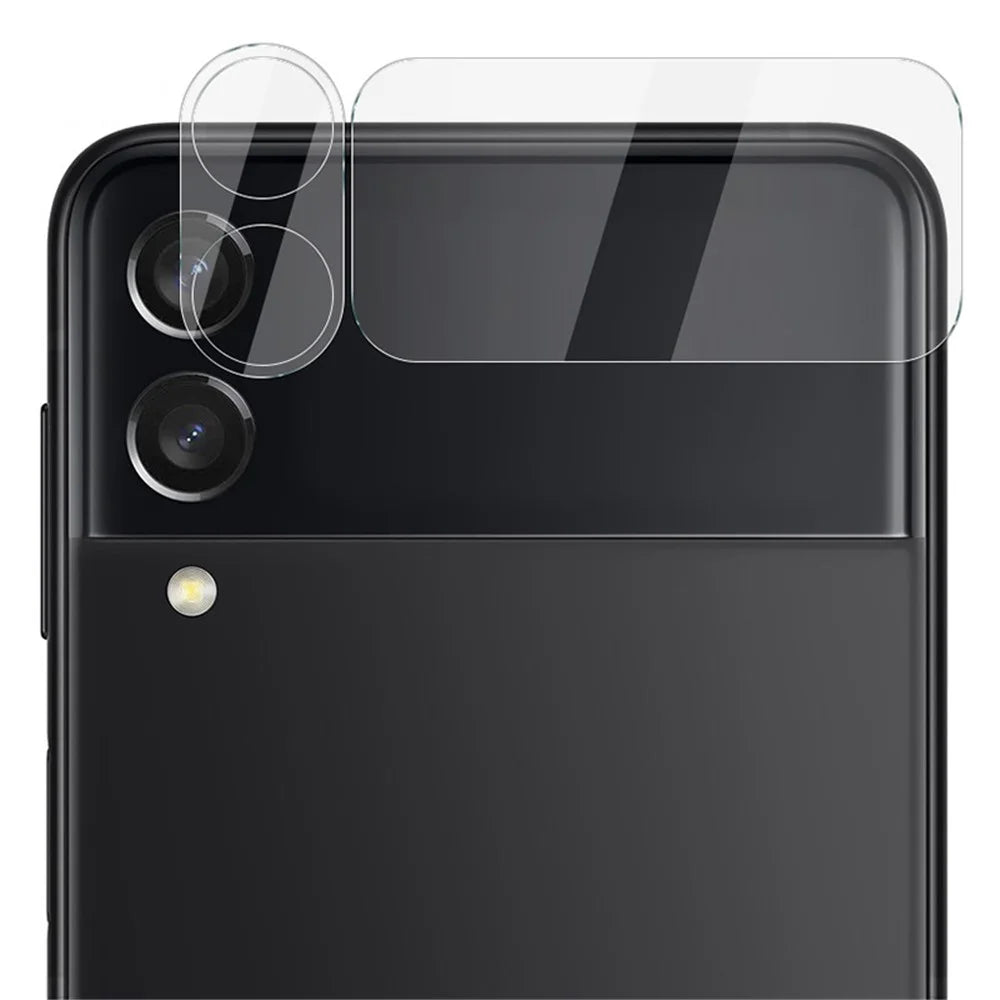 IMAK 1PC High Light Transmittance Tempered Glass Lens Protector Films + 1PC Back Screen Protector Set for Samsung Galaxy Z Flip3 5G - 2