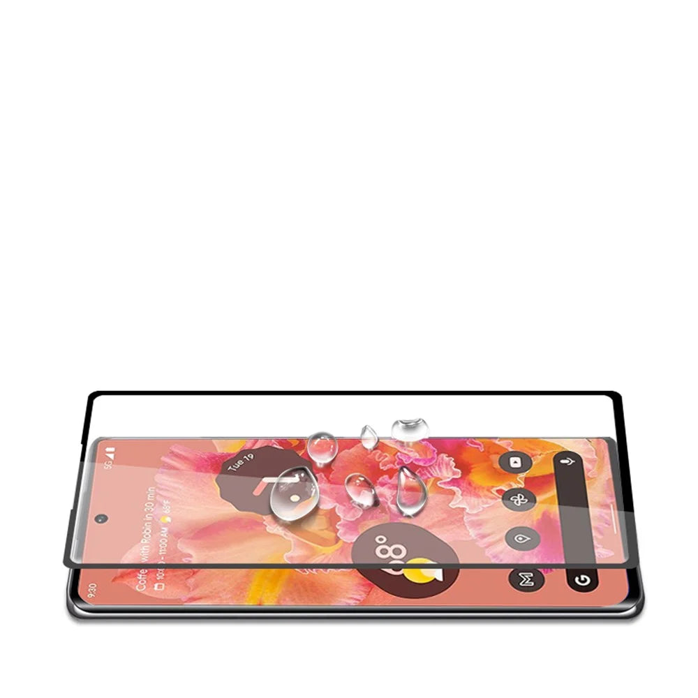 AMORUS Silk Printing HD Full Coverage Full Glue 9H Tempered Glass Screen Protector for Google Pixel 6 - Black - 3