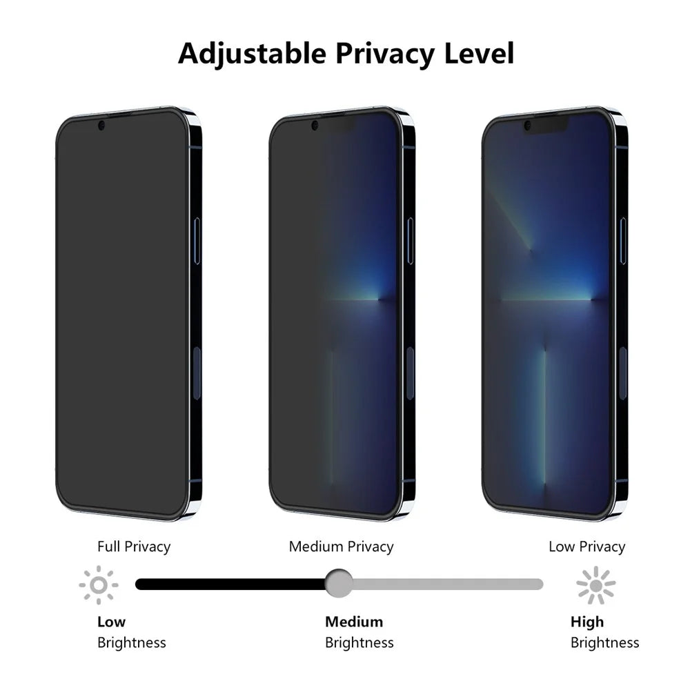 2Pcs / Set HAT PRINCE Full Coverage Full Glue 9H Hardness HD Anti-Spy Anti-Peep Tempered Glass Screen Protector for iPhone 13 / 13 Pro / 14 - 5
