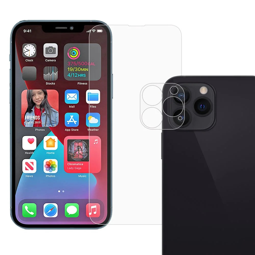 9H Hardness 2.5D Edge HD Clear Tempered Glass Screen Protector with Camera Lens Protector Film for iPhone 13 Pro 6.1 inch - 1