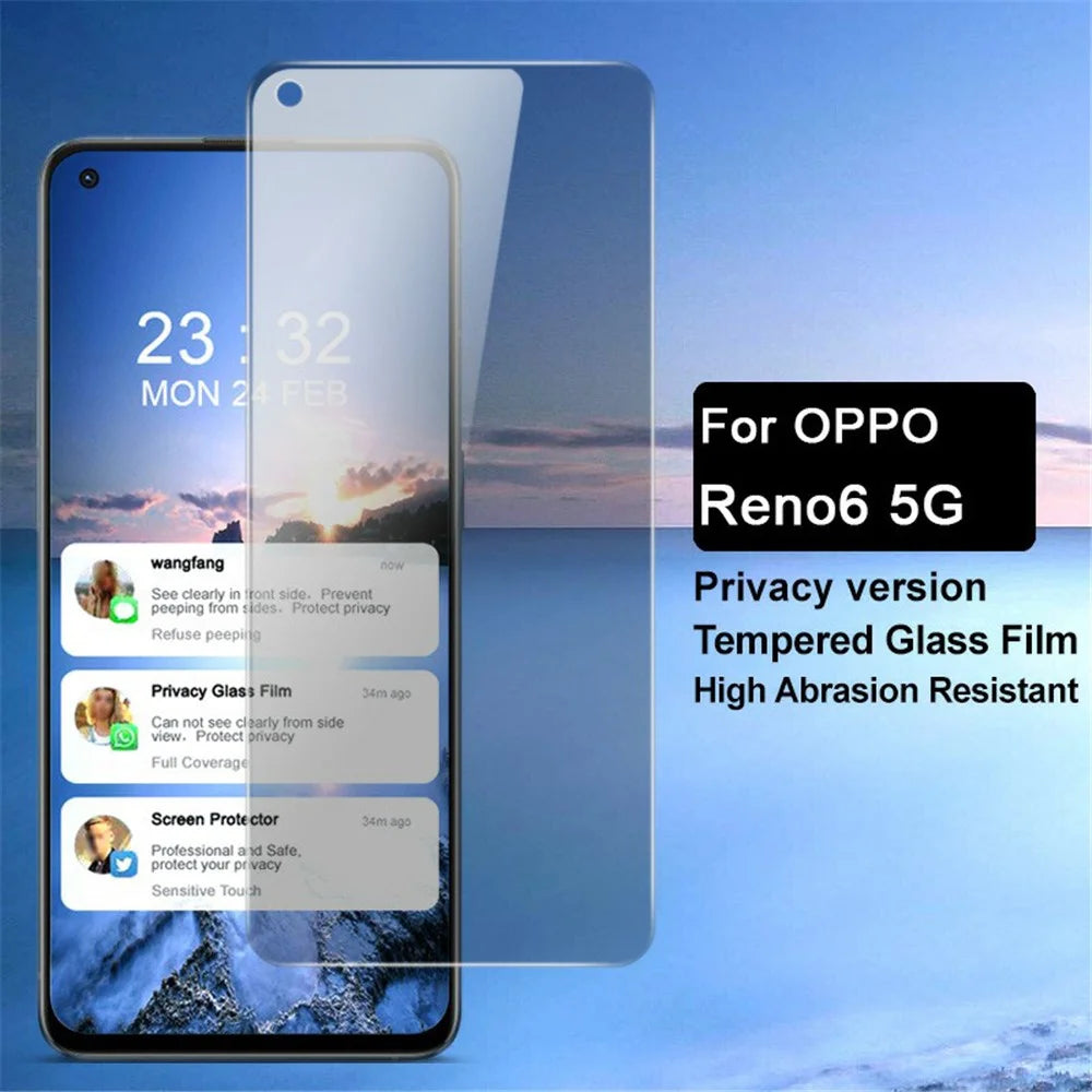 IMAK Full Coverage 9H Hardness Anti-Scratch Anti-Peep Tempered Glass Screen Film for Oppo Reno6 5G - 3