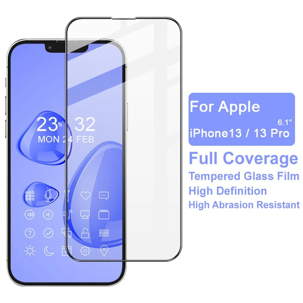 IMAK Pro+ Full Size Full Glue HD Clear Tempered Glass Screen Protector for iPhone 13 / 13 Pro / 14 - 2