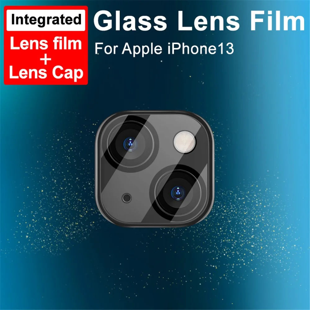 IMAK HD Clear Back Camera Lens Cover Tempered Glass Film + Acrylic Lens Cap for iPhone 13 / 13 mini - 4