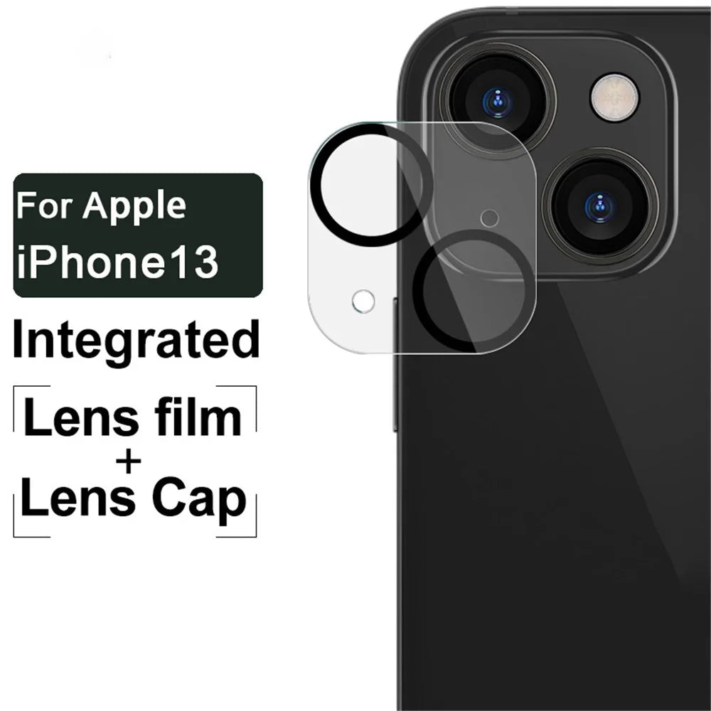 IMAK HD Clear Back Camera Lens Cover Tempered Glass Film + Acrylic Lens Cap for iPhone 13 / 13 mini - 5
