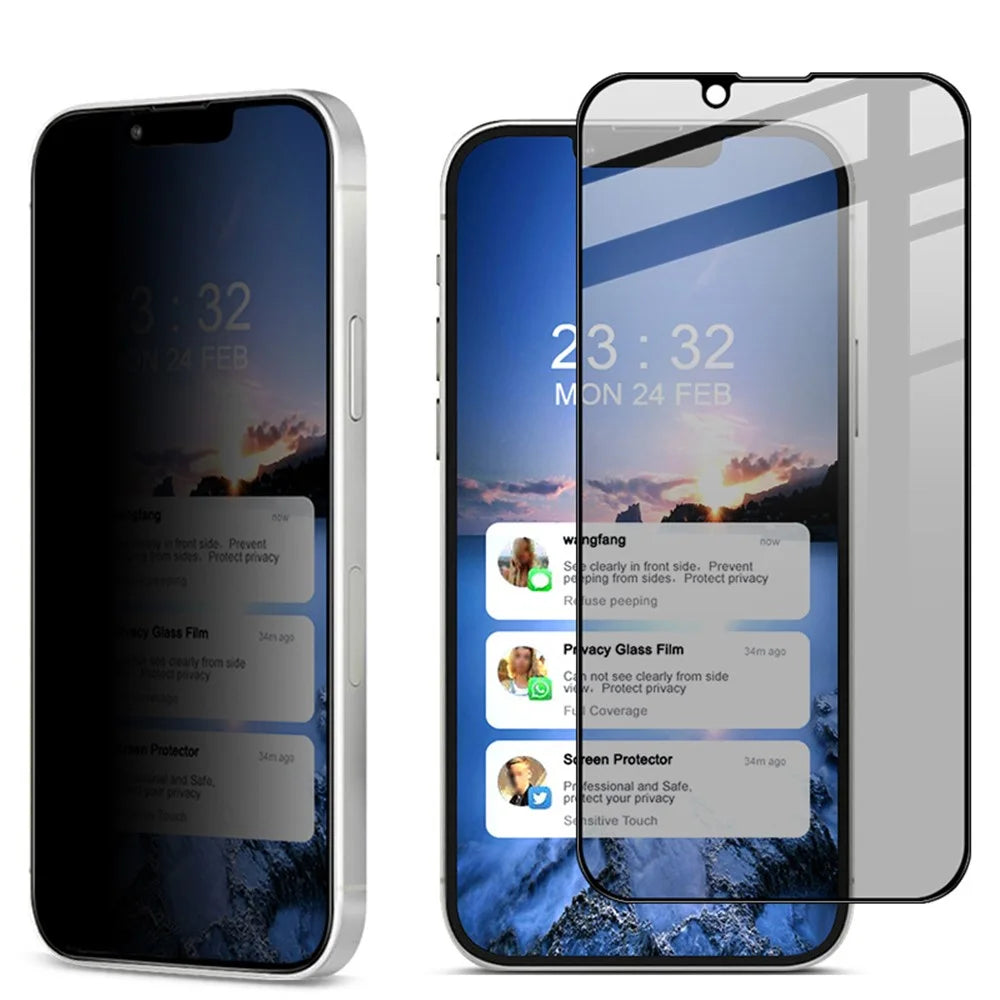 IMAK Full Coverage Premium Privacy Anti-Peep 9H Hardness Tempered Glass Screen Protector for iPhone 13 mini 5.4 inch - 1
