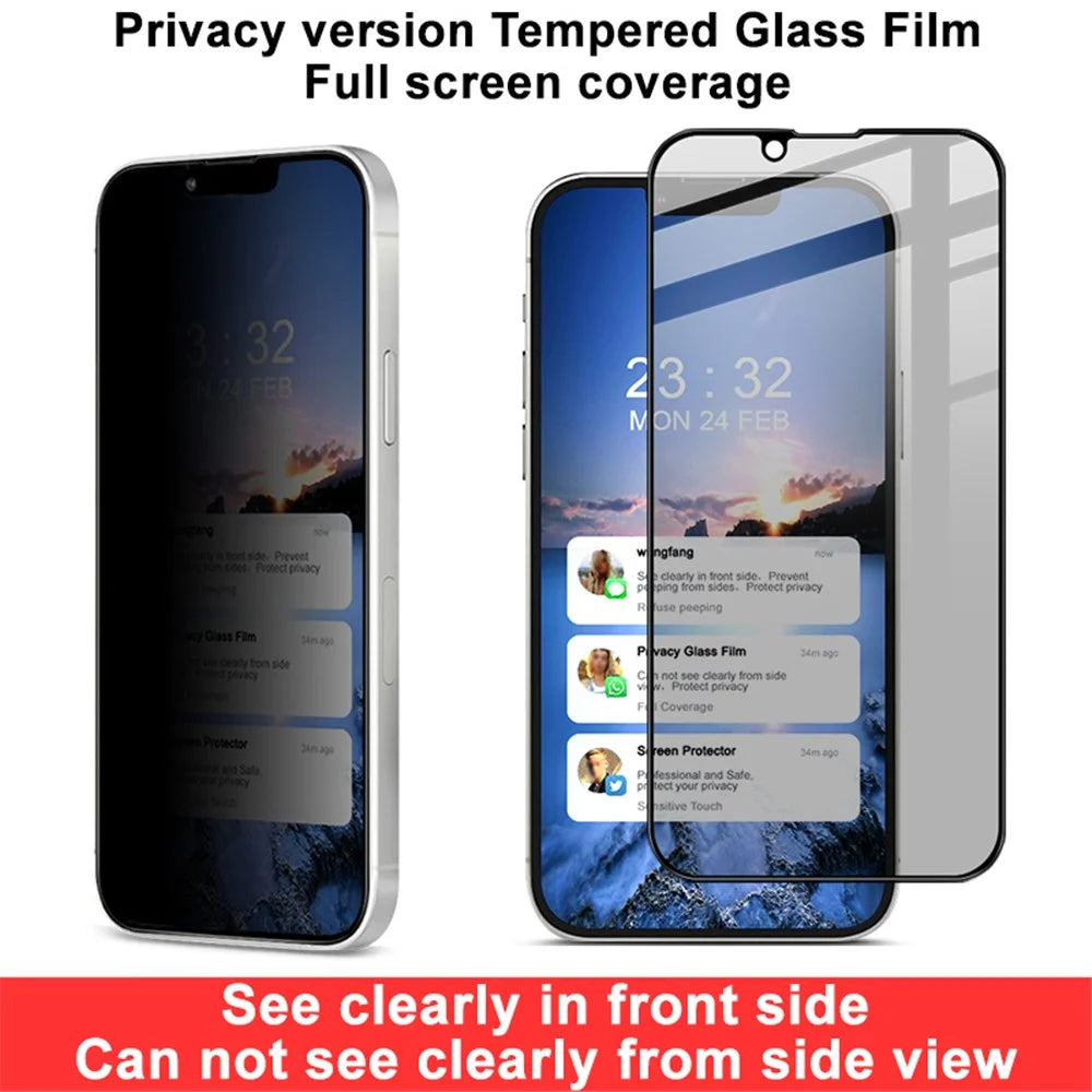 IMAK Anti-Spy 9H Hardness Anti-Peep Full Coverage Tempered Glass Screen Protector for iPhone 13 Pro Max / 14 Plus - 5