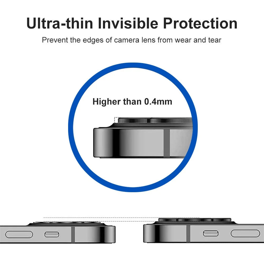 ENKAY HAT PRINCE HD Clear 9H Tempered Glass Aluminum Alloy Rear Camera Lens Ring Cover Protector (3Pcs / Group) for iPhone 13 Pro / 13 Pro Max - Graphite - 4