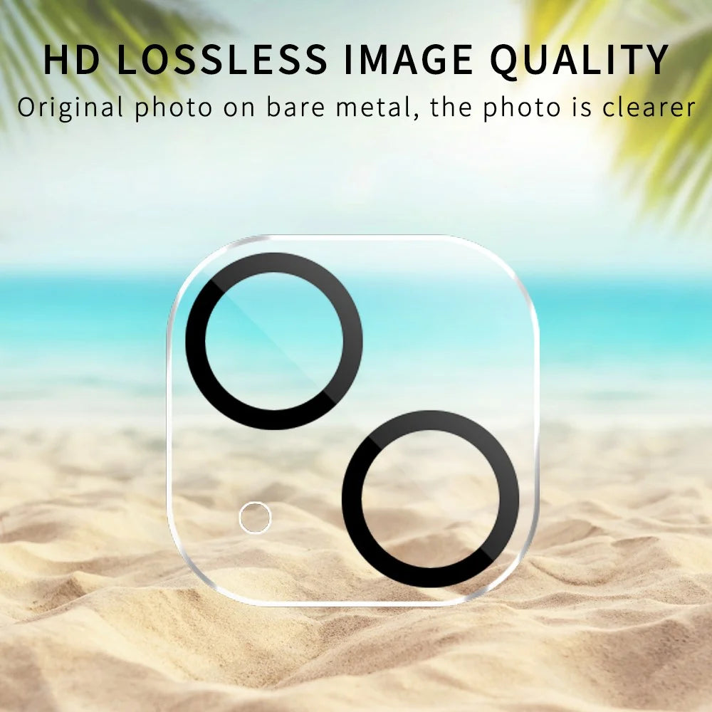 Anti-scratch Black Silk Printing Tempered Glass Camera Lens Guard Films Protector for iPhone 13 6.1 inch - 2