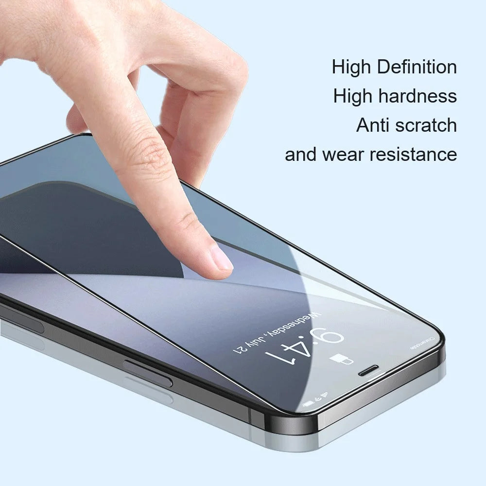 AMORUS 2Pcs Clear Full Glue Secondary Hardening Anti-explosion Silk Printing Full Size Tempered Glass Screen Protector for iPhone 11 6.1 inch - Black - 6