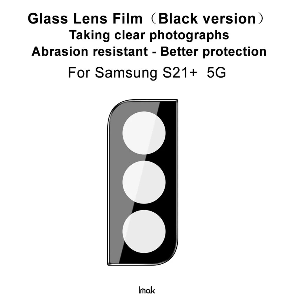IMAK Anti-scratch Tempered Glass Camera Lens Protector Film (Black Version) for Samsung Galaxy S21+ 5G - 3