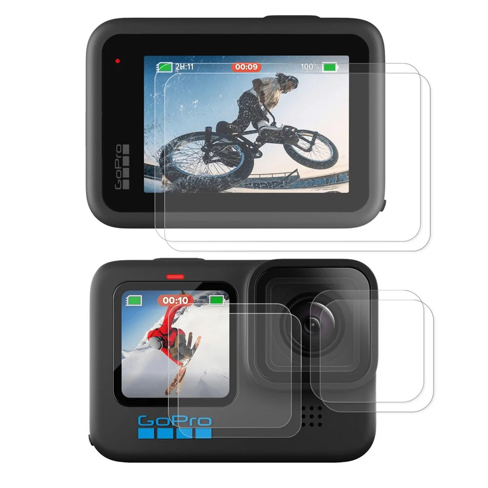 ENKAY HAT PRINCE 2Pcs/Set Anti-Scratch HD Tempered Glass Screen Protector + Tempered Glass Lens Protector + Tempered Glass Front LCD Display Film for GoPro Hero 10 - 1