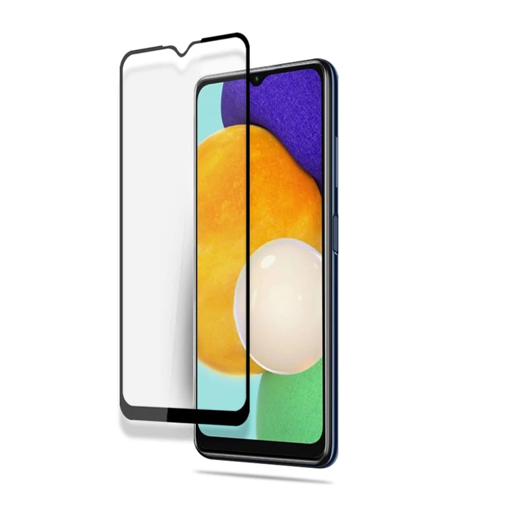 MOCOLO Silk Print Full Glue Arc Design Waterproof Ultra Clear Tempered Glass Full Coverage Screen Protector for Samsung Galaxy A13 5G - Black - 3