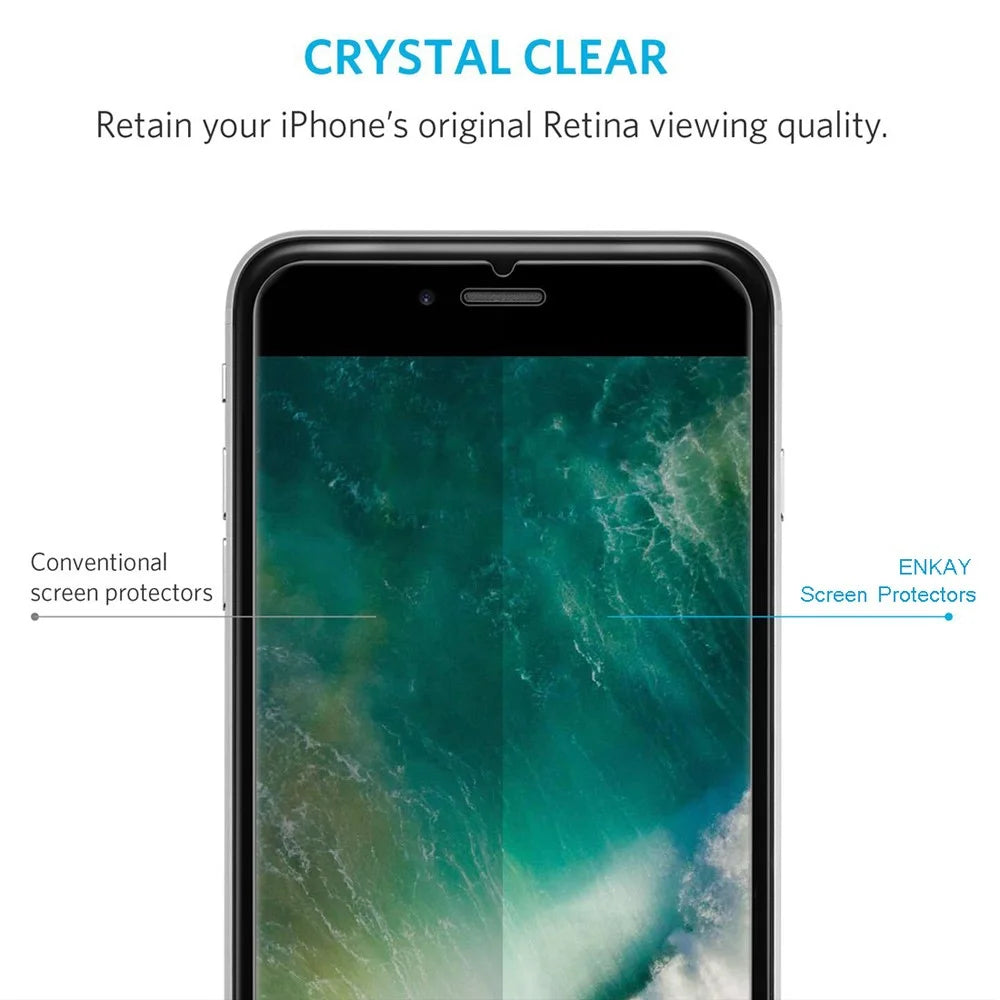 ENKAY HAT PRINCE for iPhone 8 Plus/7 Plus 2.5D Tempered Glass Screen Guard Film 0.26mm 9H Arc Edge - 7