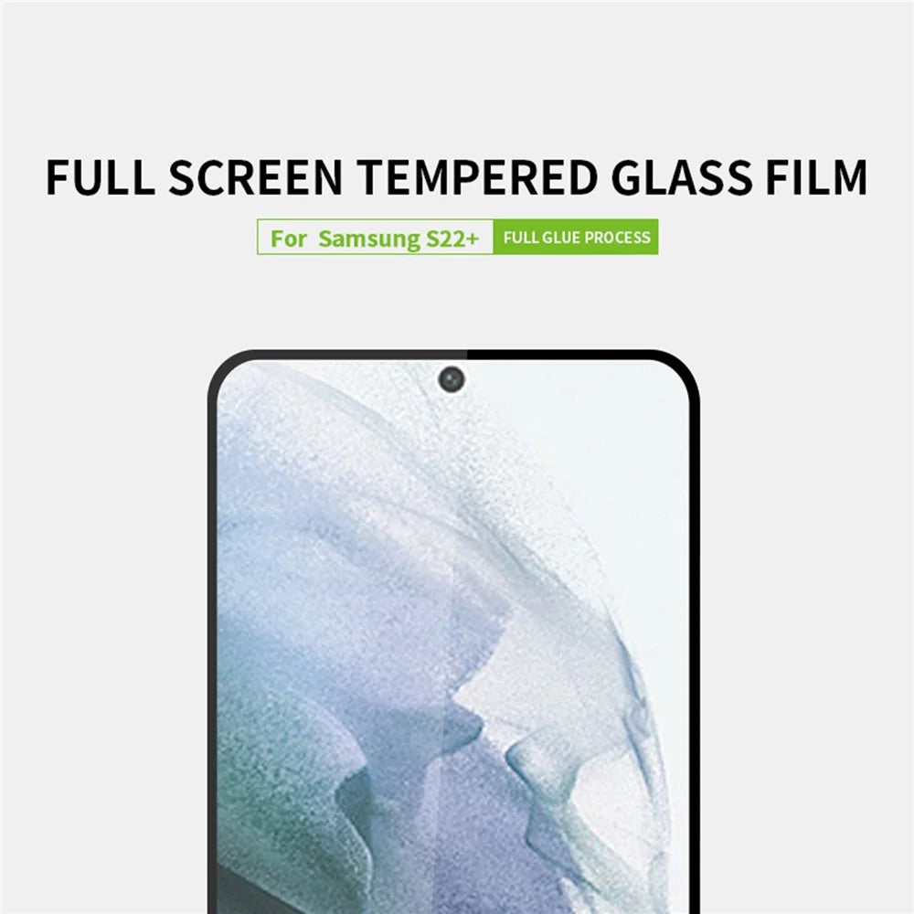 PINWUYO Tempered Glass Screen Film Full Glue Explosion-Proof Complete Covering Fingerprint-Free Screen Protector for Samsung Galaxy S22+ 5G / S23+ - 3
