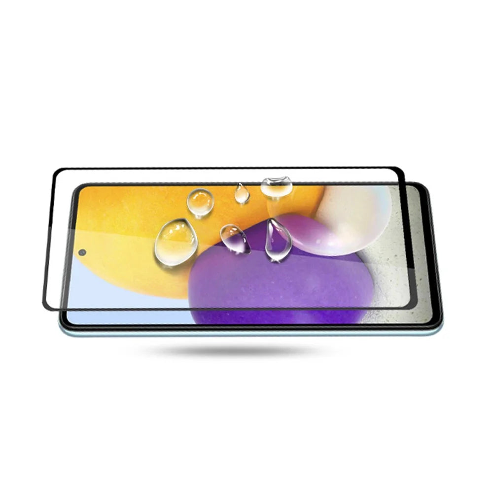 MOCOLO HD Clear Anti-oil Arc Design Full Covering Full Glue Silk Printing Tempered Glass Screen Film for Samsung Galaxy A73 5G - Black - 5