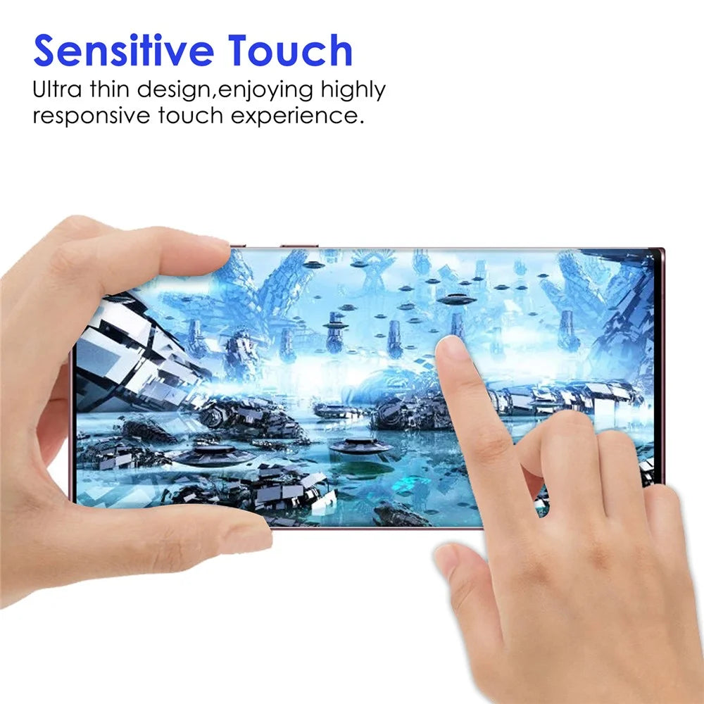 For Samsung Galaxy S22 Ultra 5G 3D Curved Tempered Glass Film Side Glue AGC Glass Full Screen Protector - 6