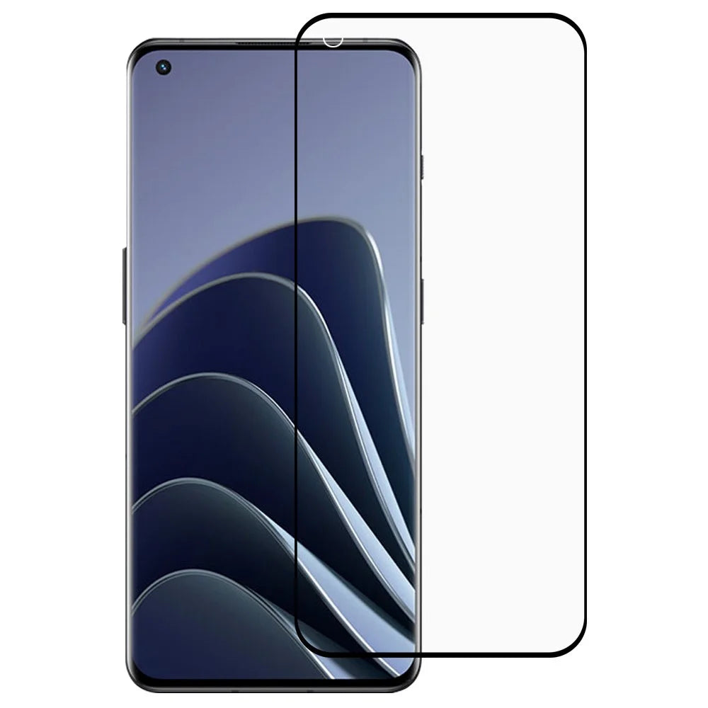 For OnePlus 9 Pro / 10 Pro 9H HD Clarity Full Screen Side Glue Silk Printing Anti-Scratch Tempered Glass Support Fingerprint Unlock - 1