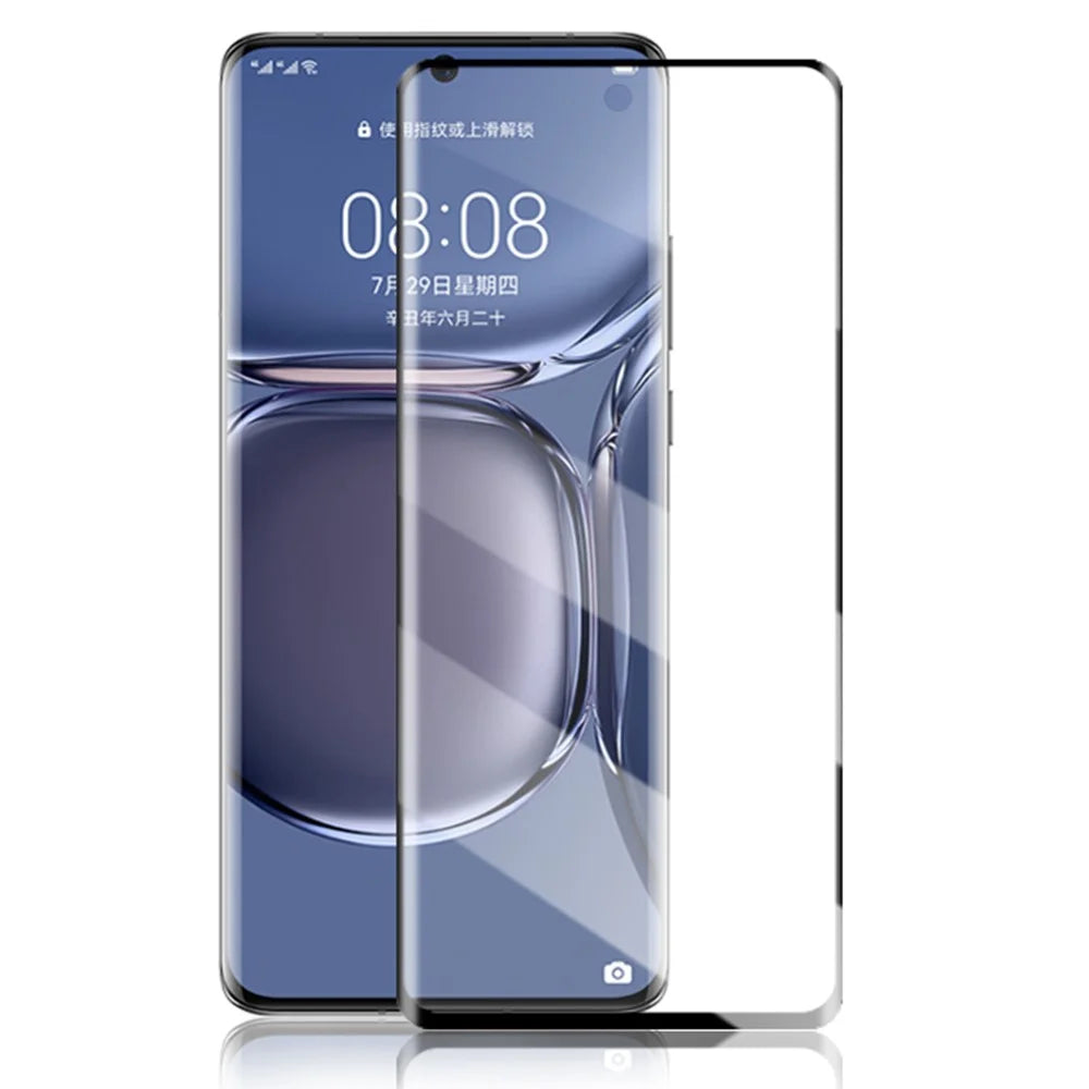 AMORUS Screen Protector for Huawei P50 Pro 3D Curved Edges HD Clear Tempered Glass Film with Full Glue - 1