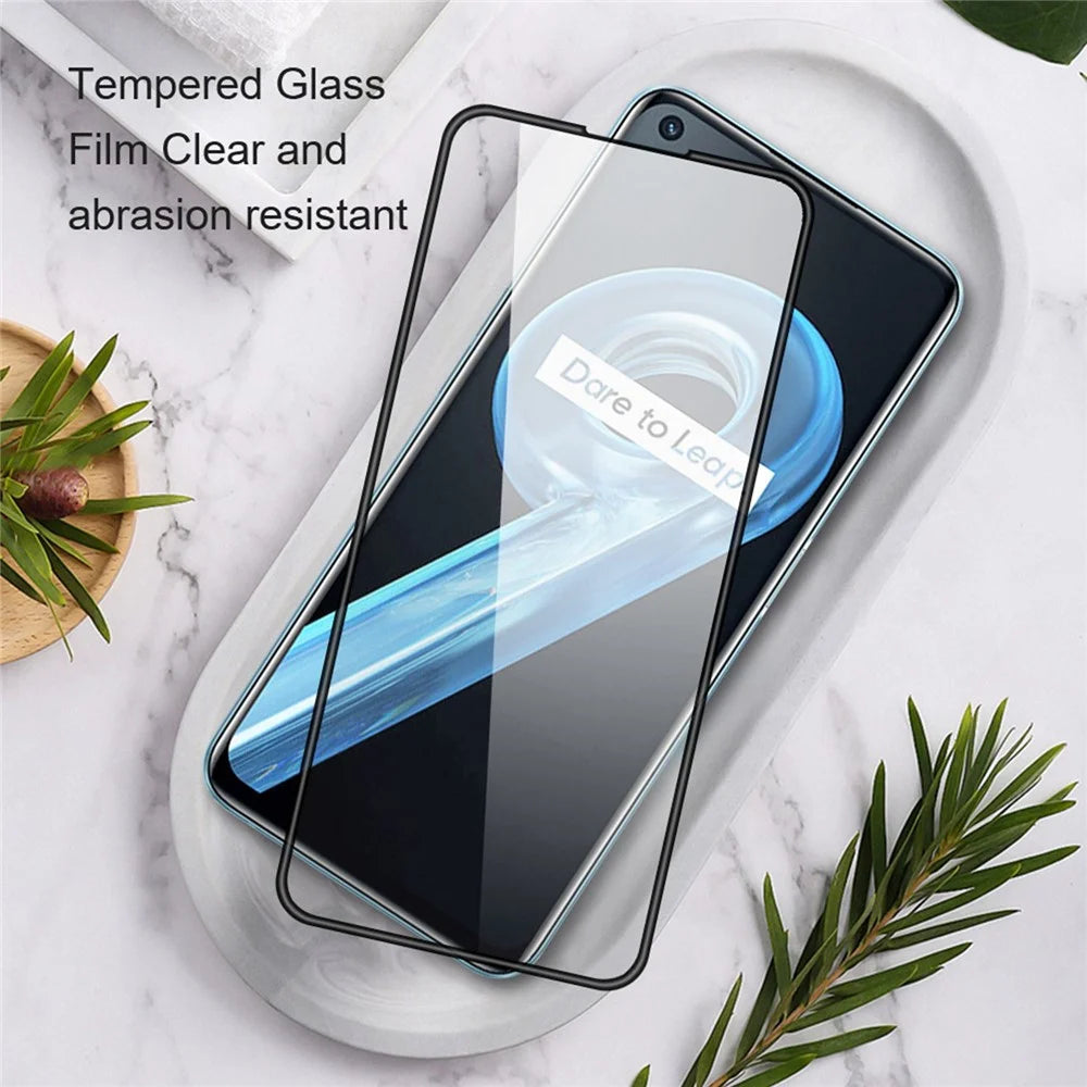 AMORUS 2Pcs/Pack for Realme C31 Ultra Clear Black Edge Silk Printing Tempered Glass Screen Protector Full Glue Secondary Strengthening Protective Film - 6