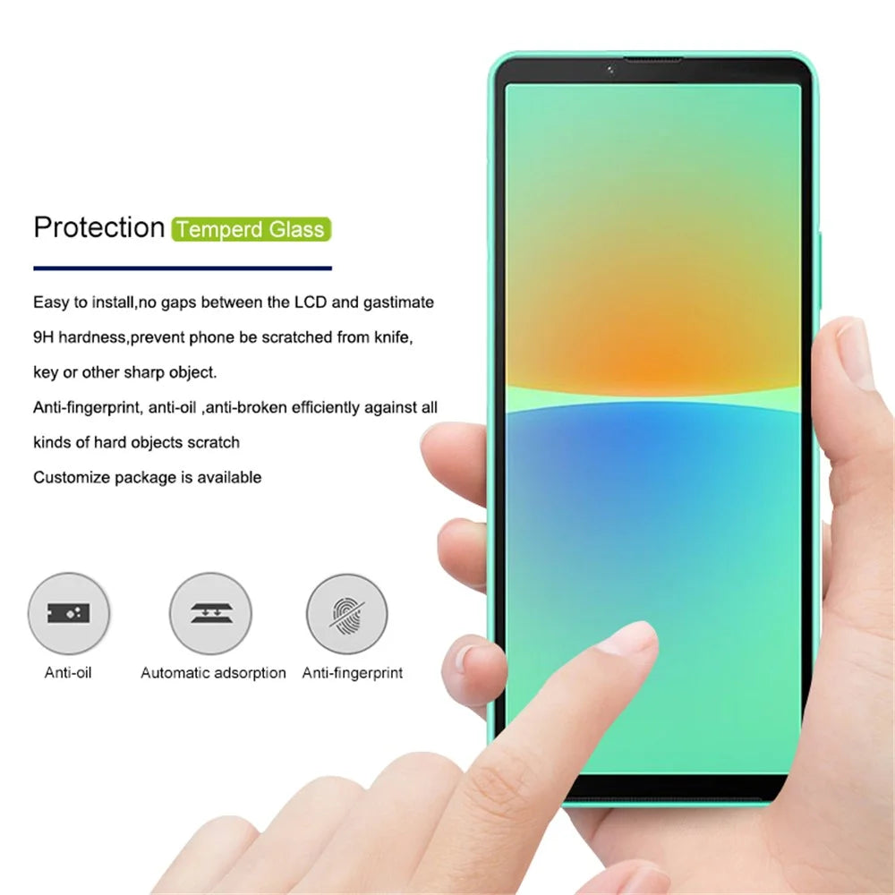 MOCOLO Full Glue Silk Printing Full Screen Protector for Sony Xperia 10 IV, Anti-Explosion Secondary Hardening Ultra Clear Tempered Glass Film - Black - 2