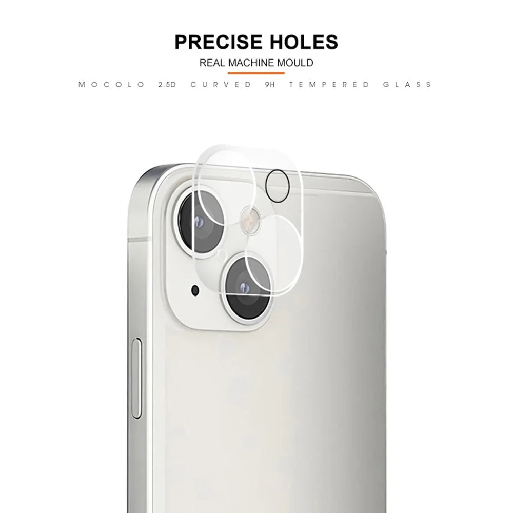 MOCOLO for iPhone 14 Plus 6.7 inch Anti-scratch Silk Printing 9H Explosion-proof Tempered Glass Back Camera Lens Protector - Transparent - 4