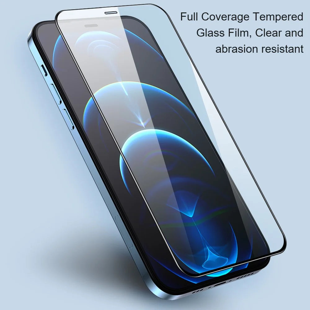 AMORUS 2Pcs/Pack for iPhone 14 6.1 inch Tempered Glass Full Screen Protector, Secondary Strengthening Silk Printing Full Glue Film - Black - 4