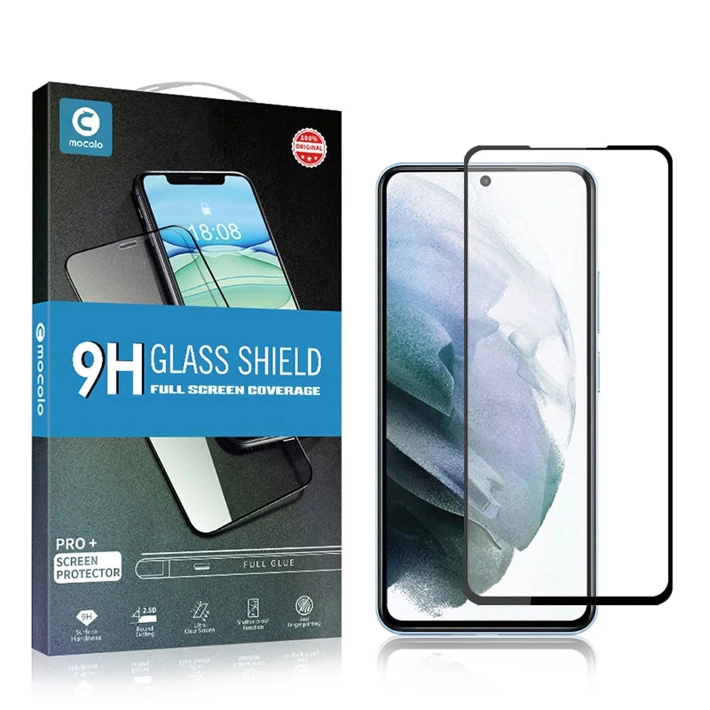 MOCOLO Ultra Clear Full Screen Protector for Samsung Galaxy S22+ 5G / S23+, Double Defense Full Glue Silk Printing Anti-explosion Tempered Glass Film - Black - 6
