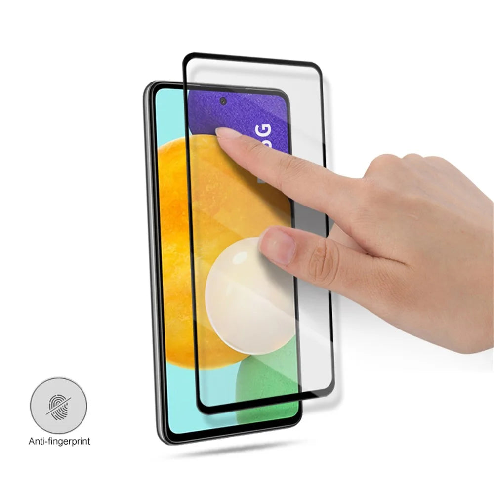 MOCOLO For Samsung Galaxy A54 5G Silk Printing HD Clear Anti-explosion Tempered Glass Film Secondary 9H Hardness Hardening Screen Protector - Black - 4
