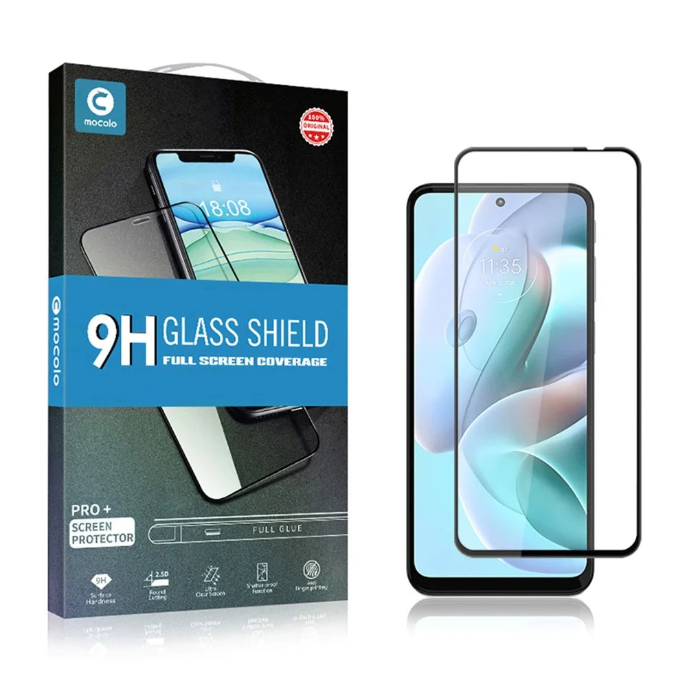 MOCOLO For Motorola Moto G31 4G Tempered Glass Full Screen Protector Secondary Hardening Silk Printing HD Film - Black - 6