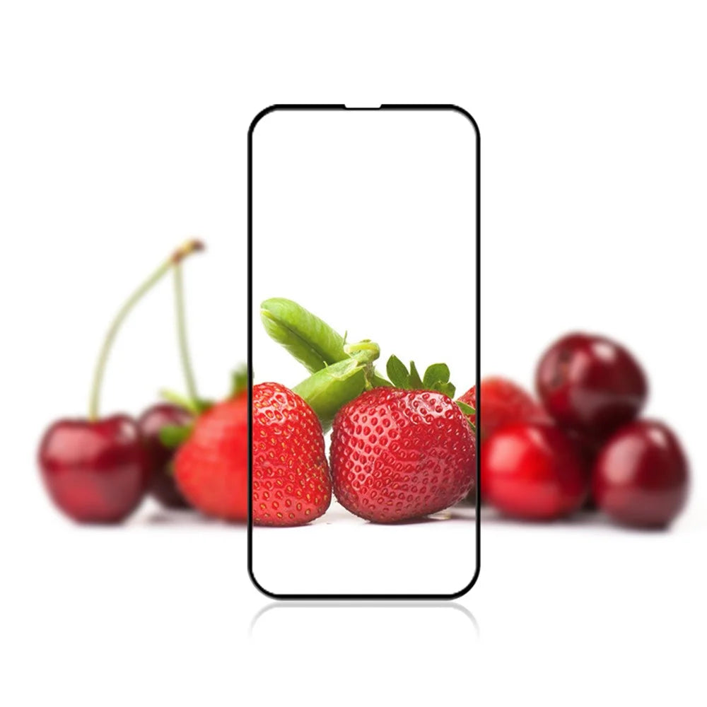 MOCOLO For iPhone 15 Pro Silk Printing HD Clear Tempered Glass Film Secondary Hardening Full Screen Protector - Black - 5