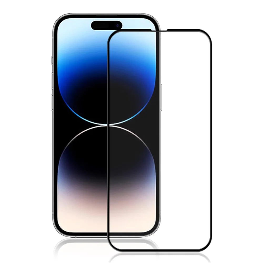 MOCOLO For iPhone 15 Pro Max Tempered Glass Secondary Hardening Silk Printing HD Clear Full Screen Protector - Black - 1