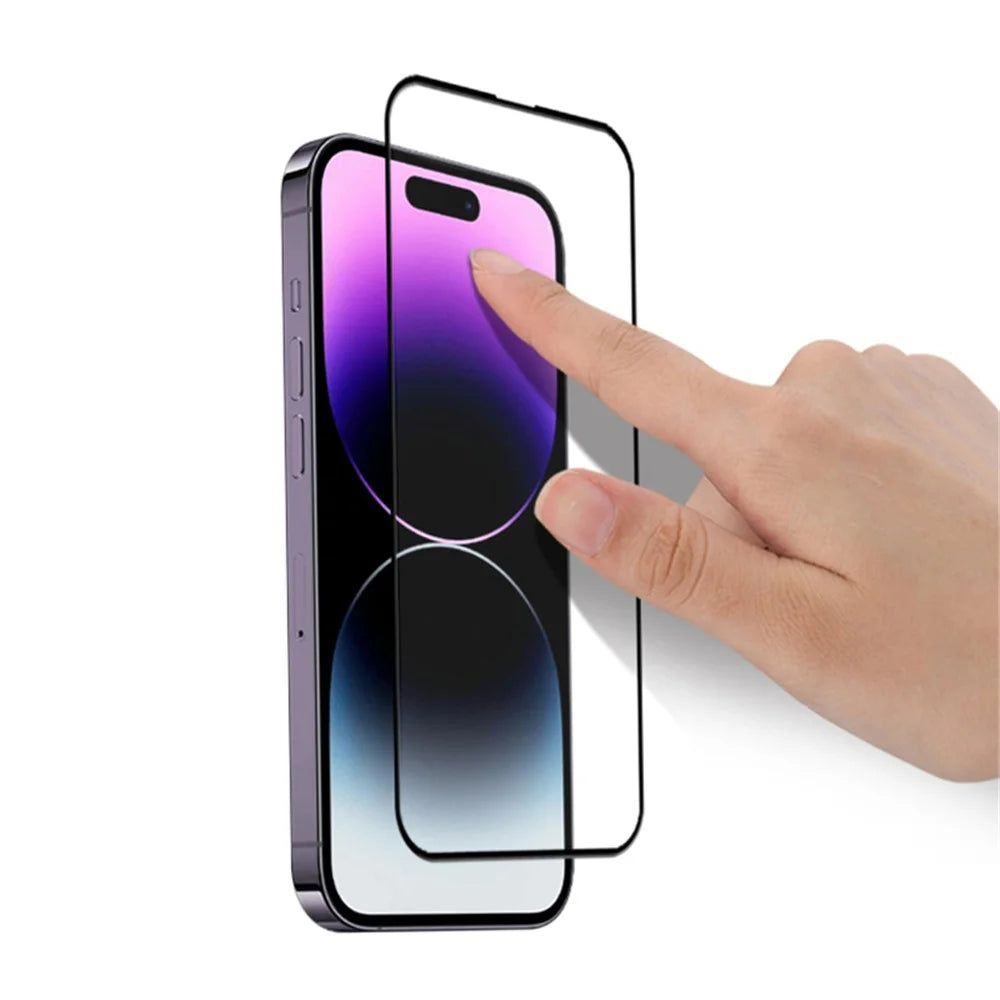 MOCOLO For iPhone 15 Pro Max Tempered Glass Secondary Hardening Silk Printing HD Clear Full Screen Protector - Black - 3