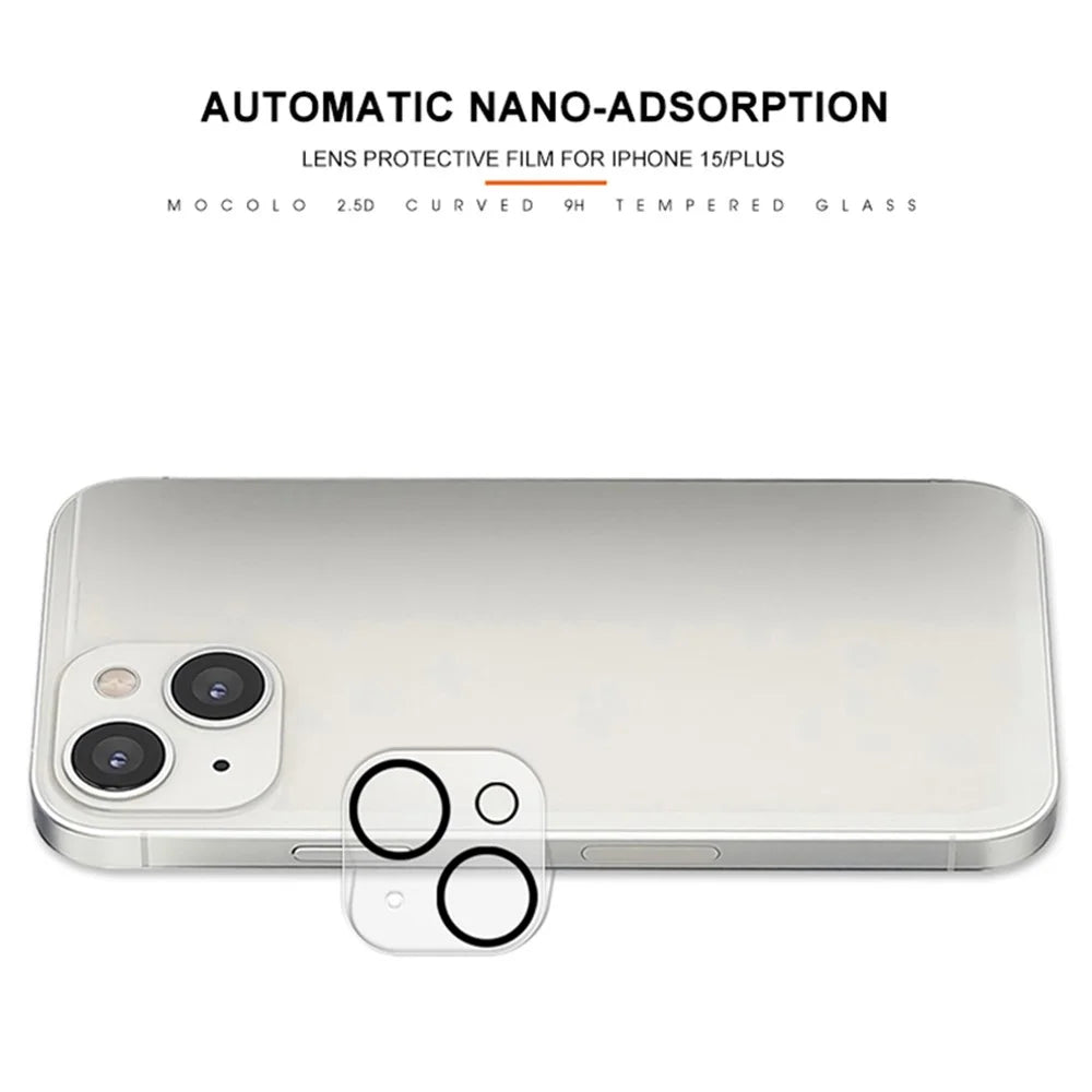 MOCOLO Camera Lens Protector for iPhone 15 / 15 Plus Silk Printing HD Tempered Glass Lens Film with Night Circle - 4