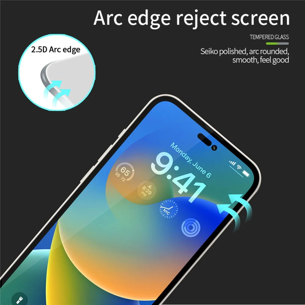 MOFI JK Tempered Glass Film Series-1 for iPhone 15 Full Screen Protector Full Glue High Aluminum-silicon Glass Film - 6