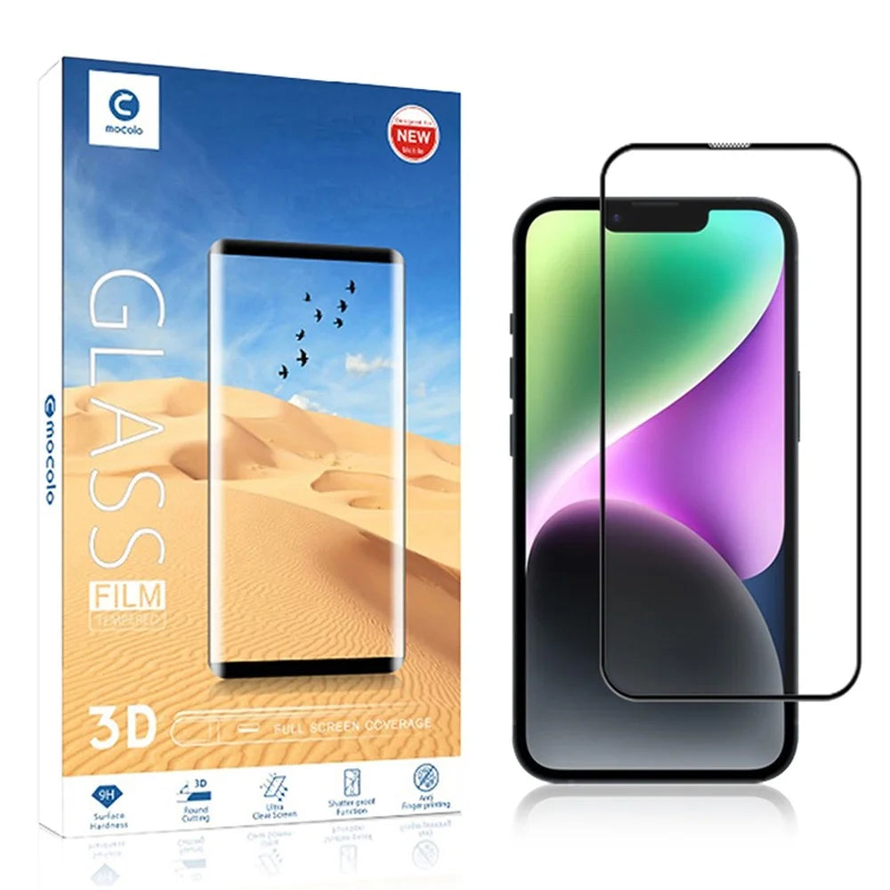 MOCOLO For iPhone 15 Plus Black Edge Full Glue Film 3D Curved Tempered Glass Full Screen Protector - 4