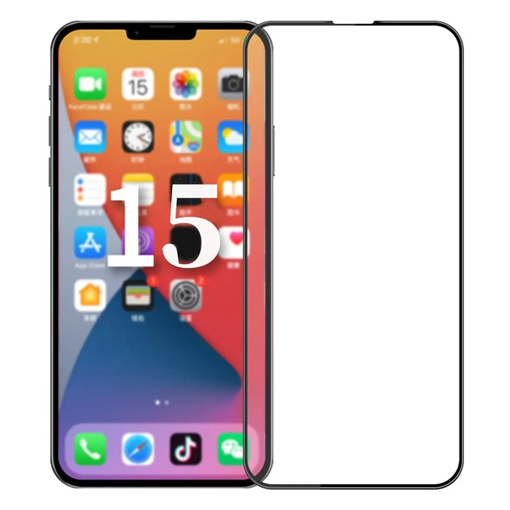 MOFI JK 3D Tempered Glass Film-1 for iPhone 15 Pro Full Screen Protector Curved High Aluminium-silicon Glass Film - 1