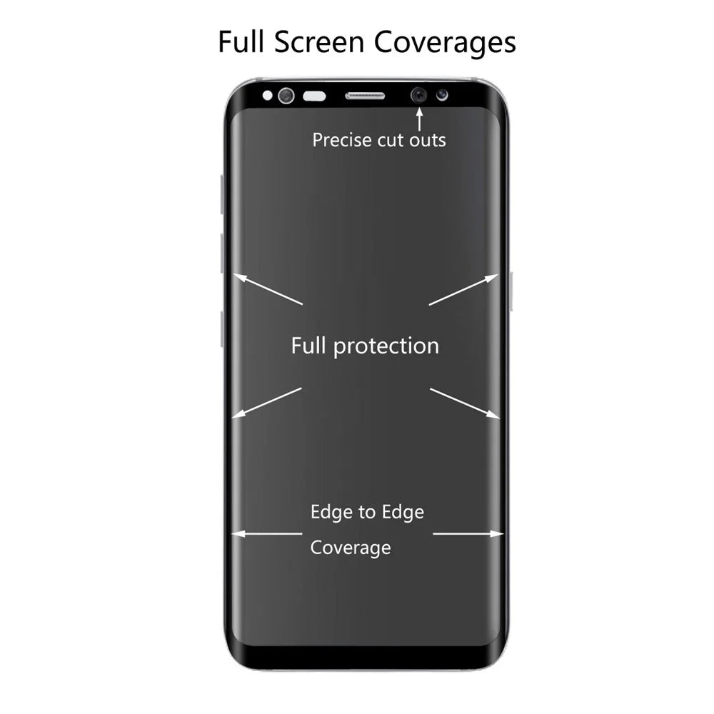 HAT PRINCE for Samsung Galaxy S8 Plus 0.26mm 9H 3D Curved Full Cover Tempered Glass Screen Protector - Black - 3