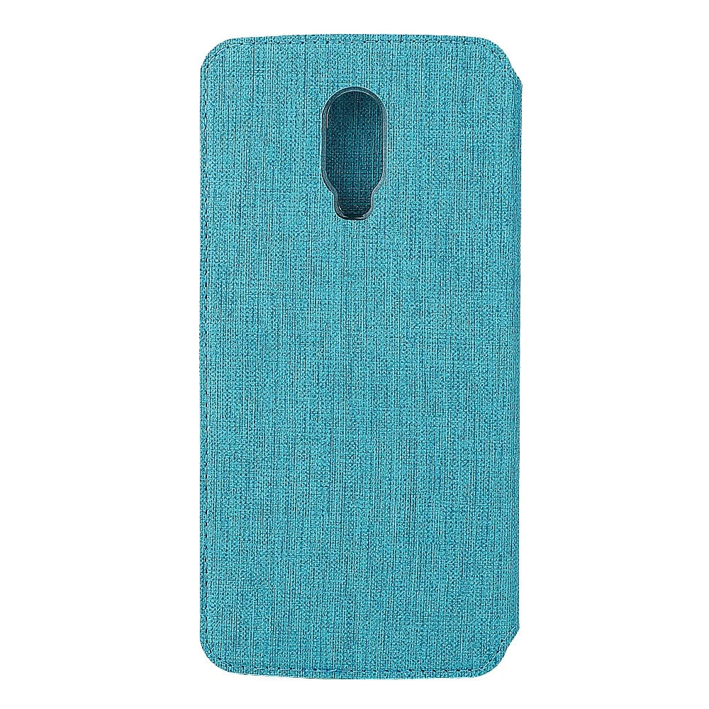 VILI DMX for OnePlus 6T Cross Texture Leather Protective Shell [Card Holder Stand] - Blue - 2