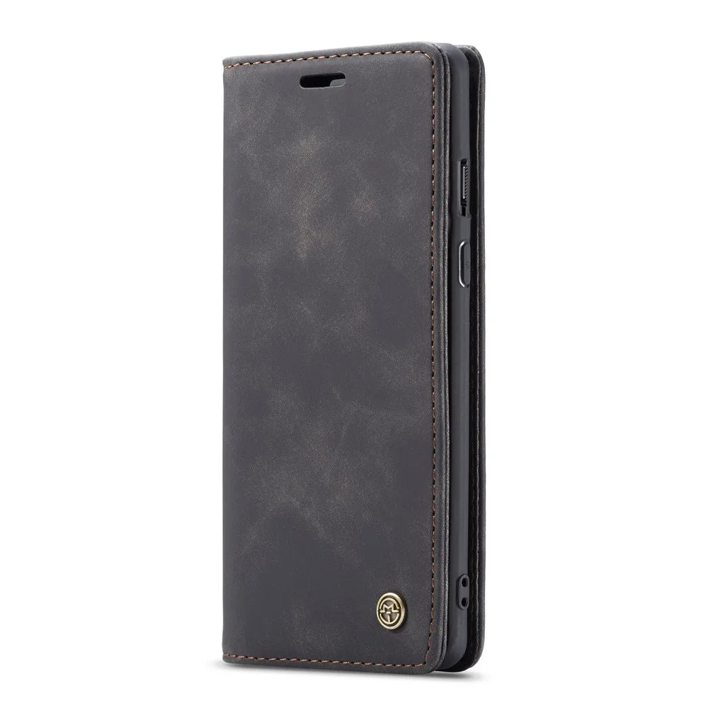 CASEME 013 Series Auto-absorbed Leather Wallet Shell for OnePlus 8 - Black - 7