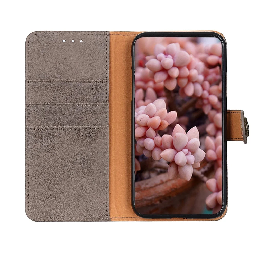 KHAZNEH Wallet Stand Flip Leather Phone Shell for OnePlus Nord - Grey - 2