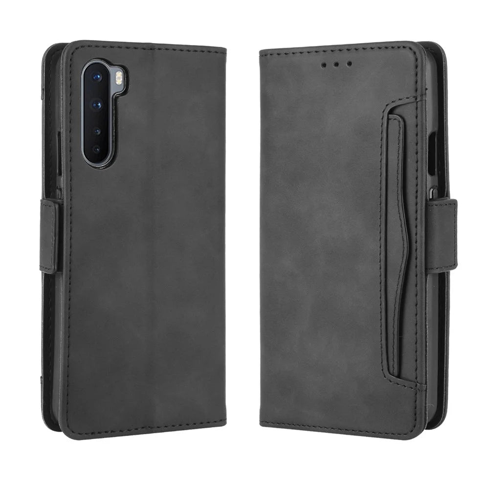 Multiple Card Slots Wallet Stand Leather Cover for OnePlus Nord - Black - 2
